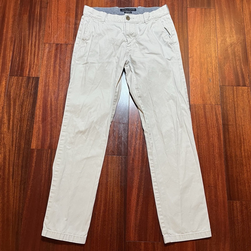 Tommy Hilfiger Pants Mens 28x30 Fits 29x28.5 White Ivory Custom Fit Cotton READ